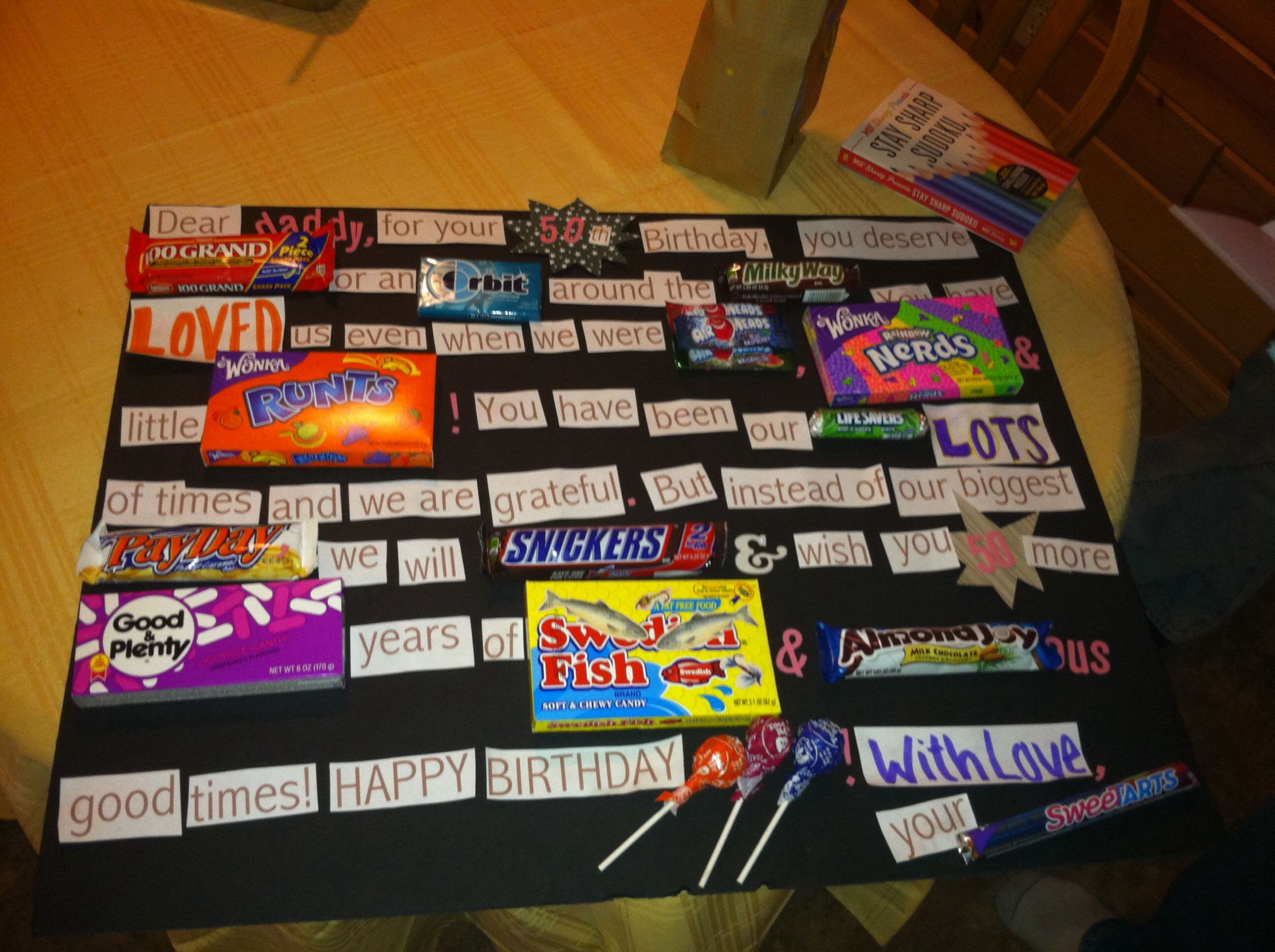 50Th Birthday Gift Ideas For Dad
 Dads 50th birthday candy card