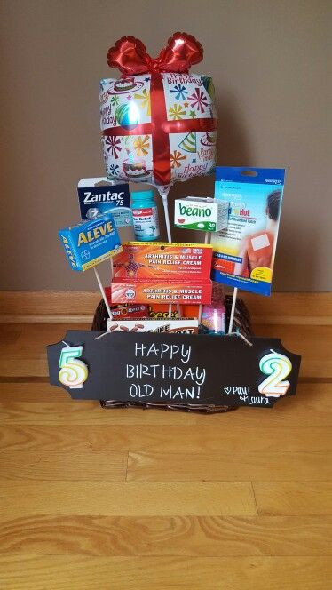 50Th Birthday Gift Ideas For Men Funny
 Over the hill birthday basket