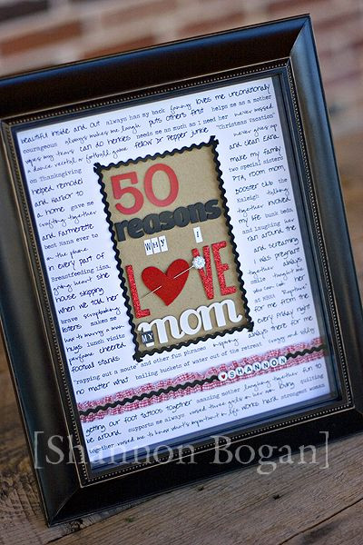 50Th Birthday Gift Ideas For Mom
 50 Reasons frame