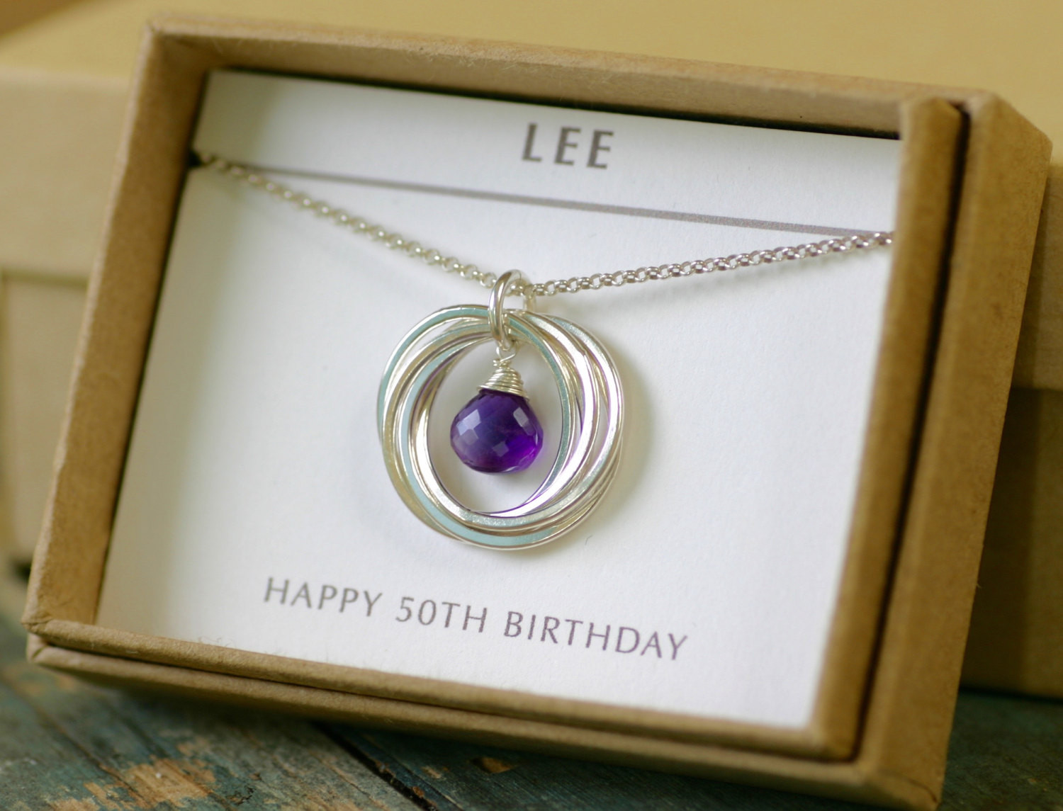 50Th Birthday Gift Ideas For Wife
 50th birthday t for her amethyst necklace for wife t