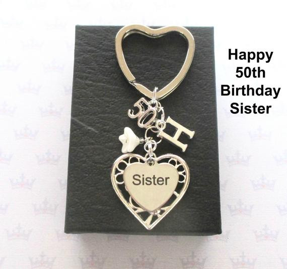 50Th Birthday Gift Ideas Sister
 Sister 50th birthday t 50th keychain Sister t