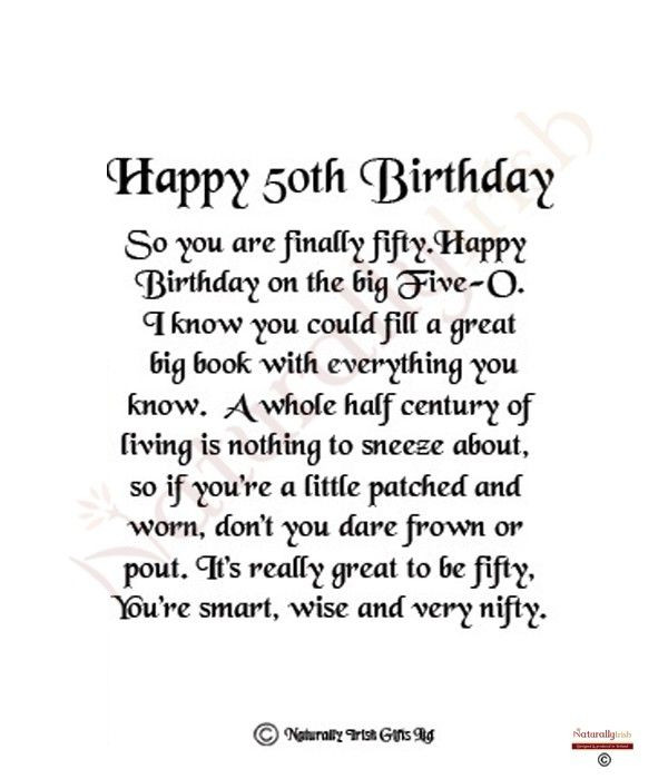 50th Birthday Quotes For Mom
 50th birthday poems Google Search