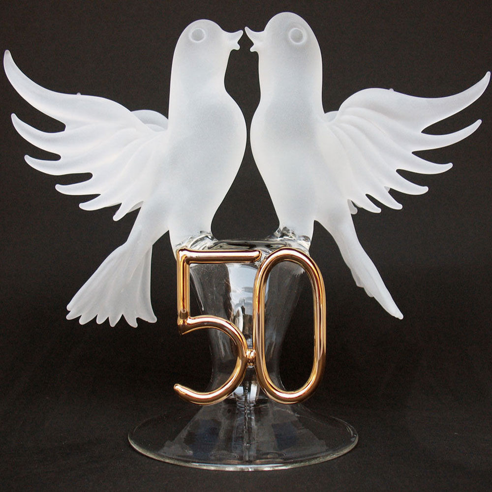 50th Wedding Anniversary Cake Topper
 Lovebirds 50th Anniversary Wedding Cake Top Topper