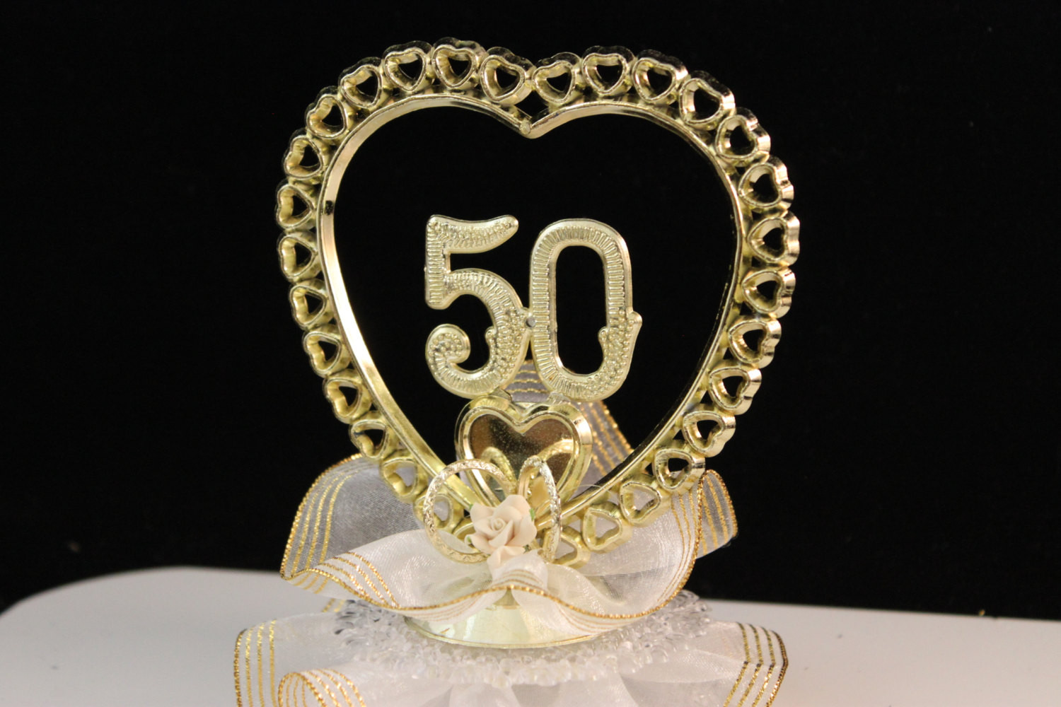 50th Wedding Anniversary Cake Topper
 50th Wedding Anniversary Cake Topper Golden Anniversary Cake