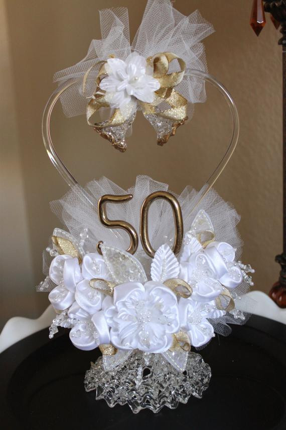 50th Wedding Anniversary Cake Topper
 Vintage Cake Topper 50th Wedding Anniversary Cake Topper