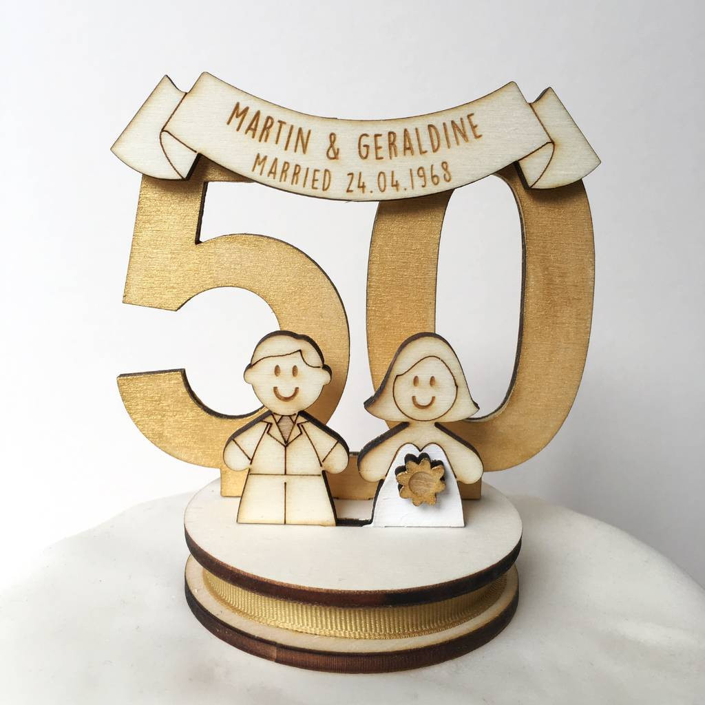 50th Wedding Anniversary Cake Topper
 personalised 50th wedding anniversary cake topper by just