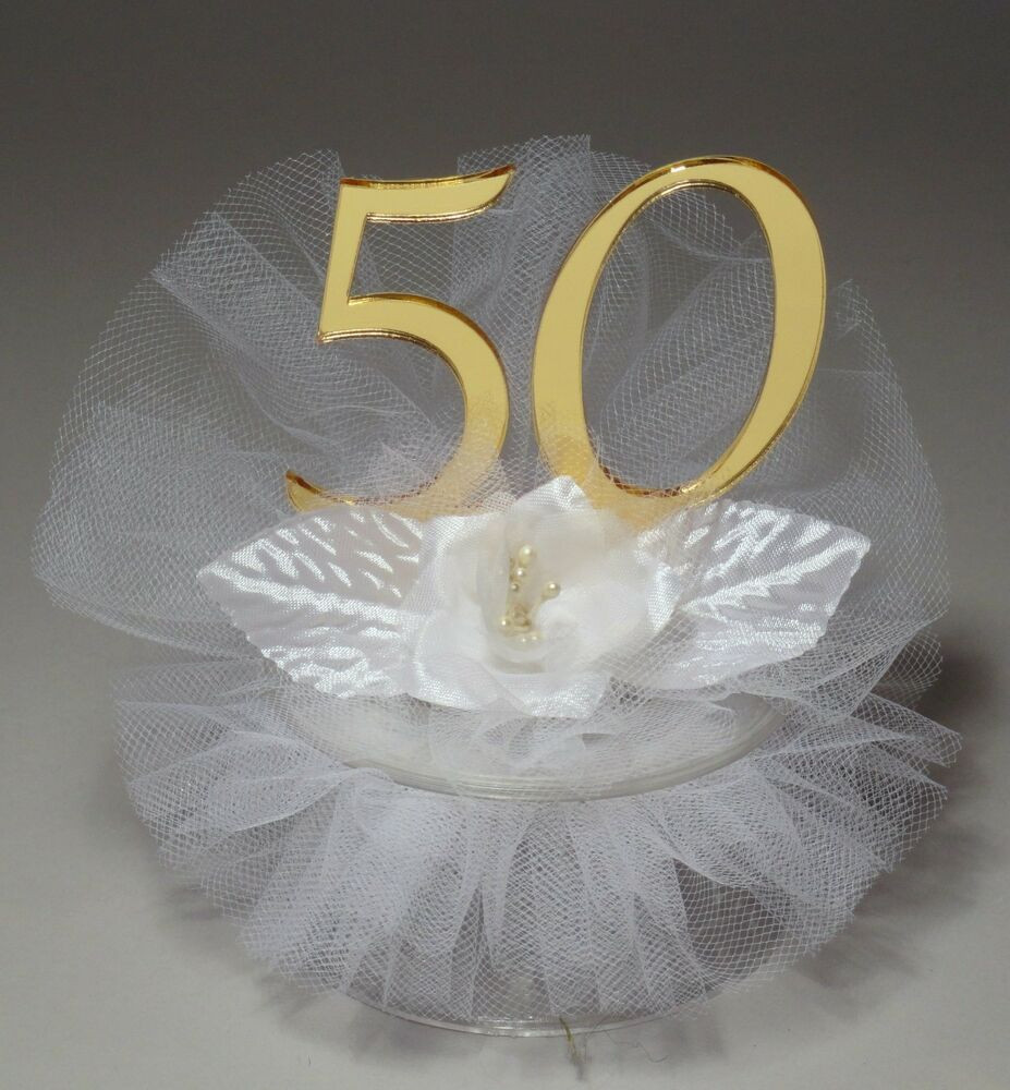 50th Wedding Anniversary Cake Topper
 50th Wedding Anniversary Cake Topper JK34 50