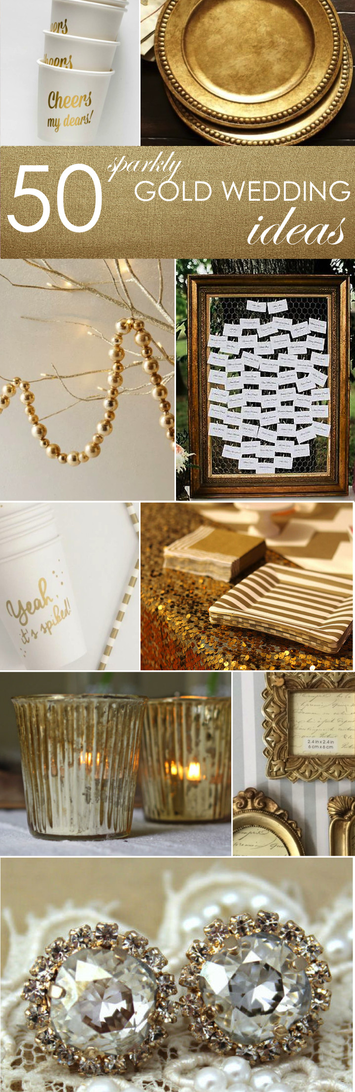 50th Wedding Anniversary Decorating Ideas
 50 Gold Ideas for Weddings Parties