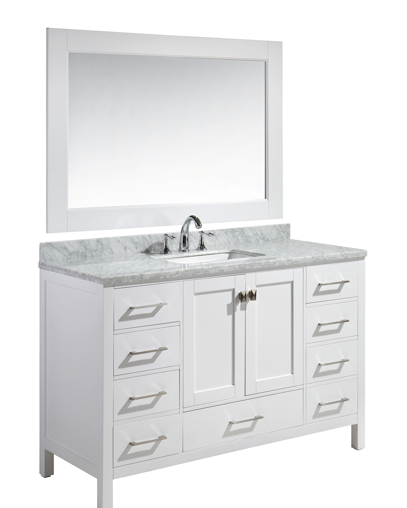 54 Inch Bathroom Vanity
 London 54" Single Sink Vanity Set in white Finish