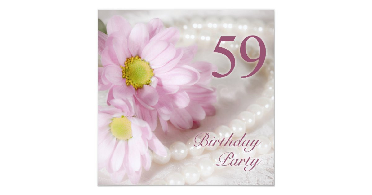 59Th Birthday Party Ideas
 59th Birthday party invitation with daisies