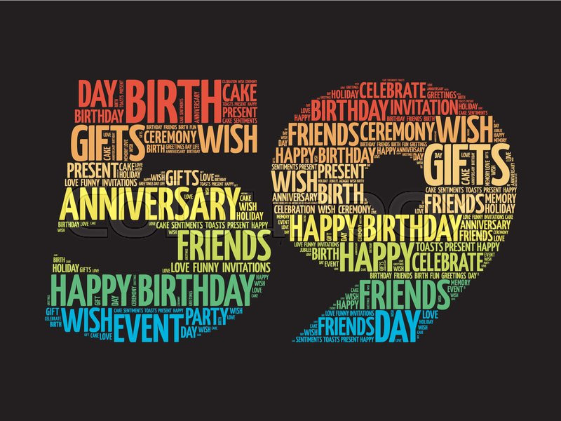 59Th Birthday Party Ideas
 Happy 59th birthday word cloud collage concept