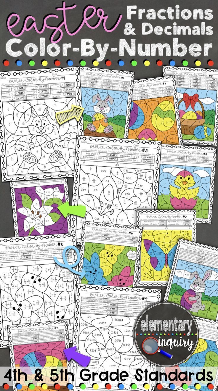 5Th Grade Easter Party Ideas
 Easter Math Activity Fractions and Decimals Color by