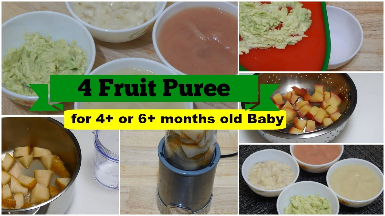6 Months Old Baby Food Recipes
 4 Fruit Puree for 4 or 6 months Baby l Healthy Baby Food