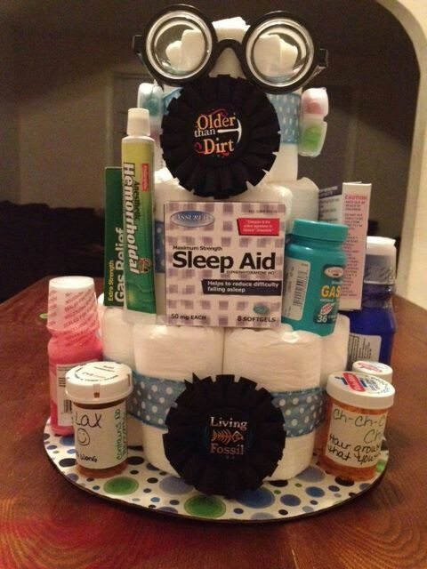 60 Year Old Birthday Gift Ideas
 Over the hill diaper cake …