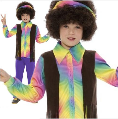 60S Fashion For Kids
 Boys Childs Ages 7 12 Years Hippie Aroma Fancy Dress 60s