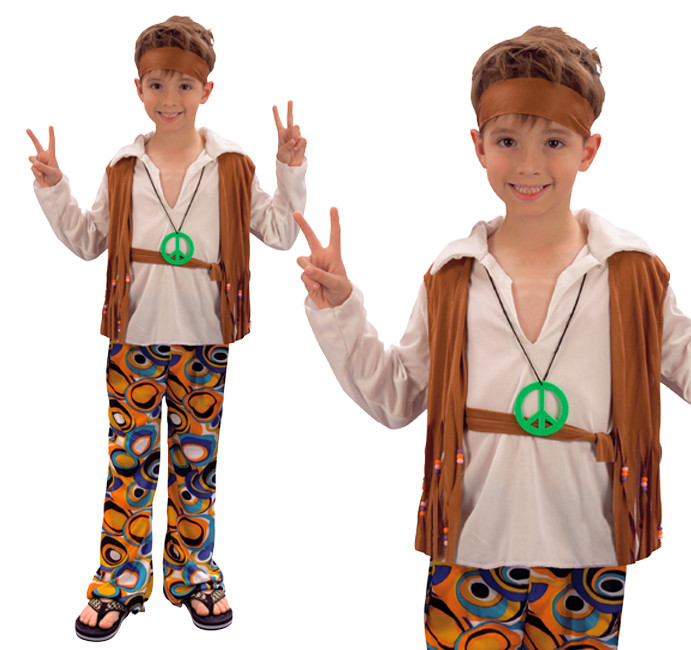 60S Kids Fashion
 Childrens Hippy Boy Fancy Dress Costume 60S 70S Retro