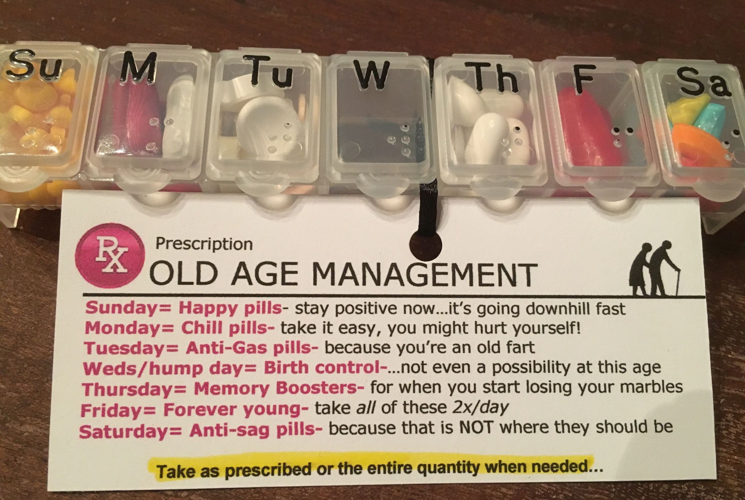 60th Birthday Gag Gifts
 Moms surprise 60th party favors candy pill case