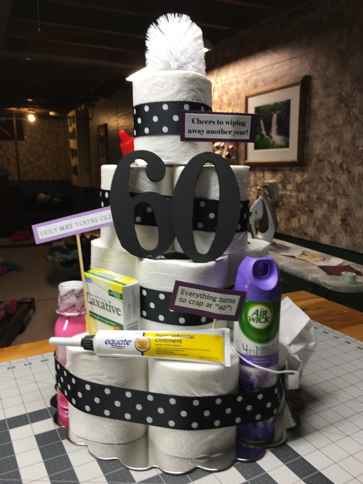 60th Birthday Gag Gifts
 Homebody Happenings Toilet Paper CAKE