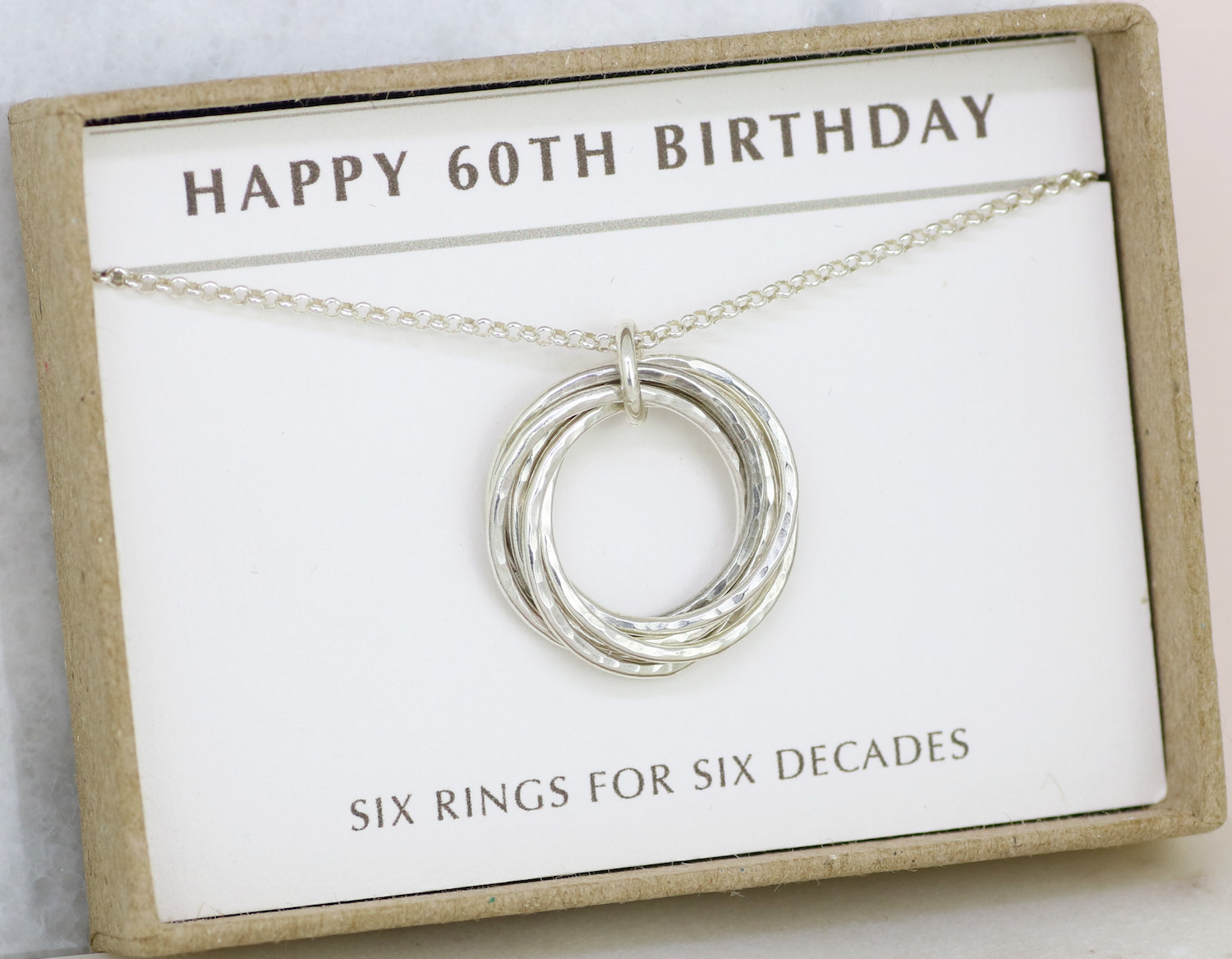 60th Birthday Gift For Her
 60th Birthday Silver Necklace