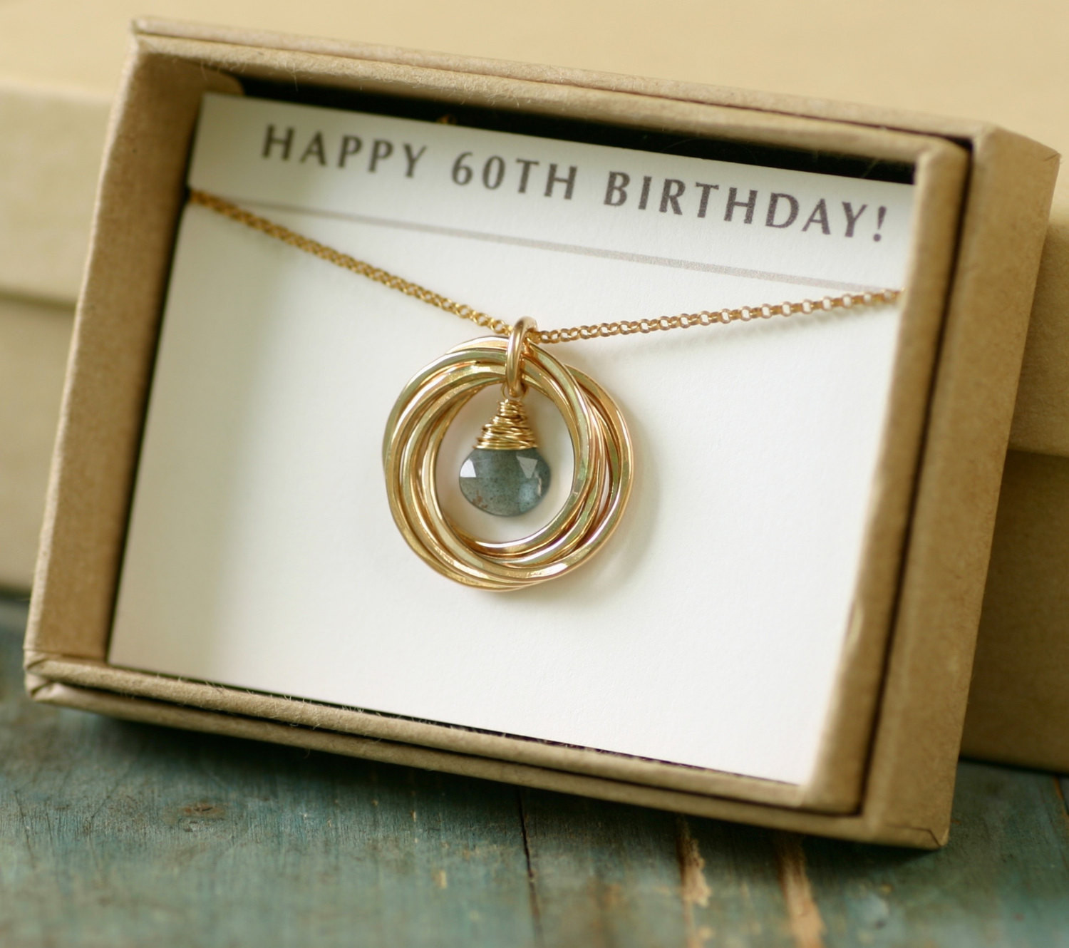 60th Birthday Gift For Her
 60th birthday t for her aquamarine necklace for mom t