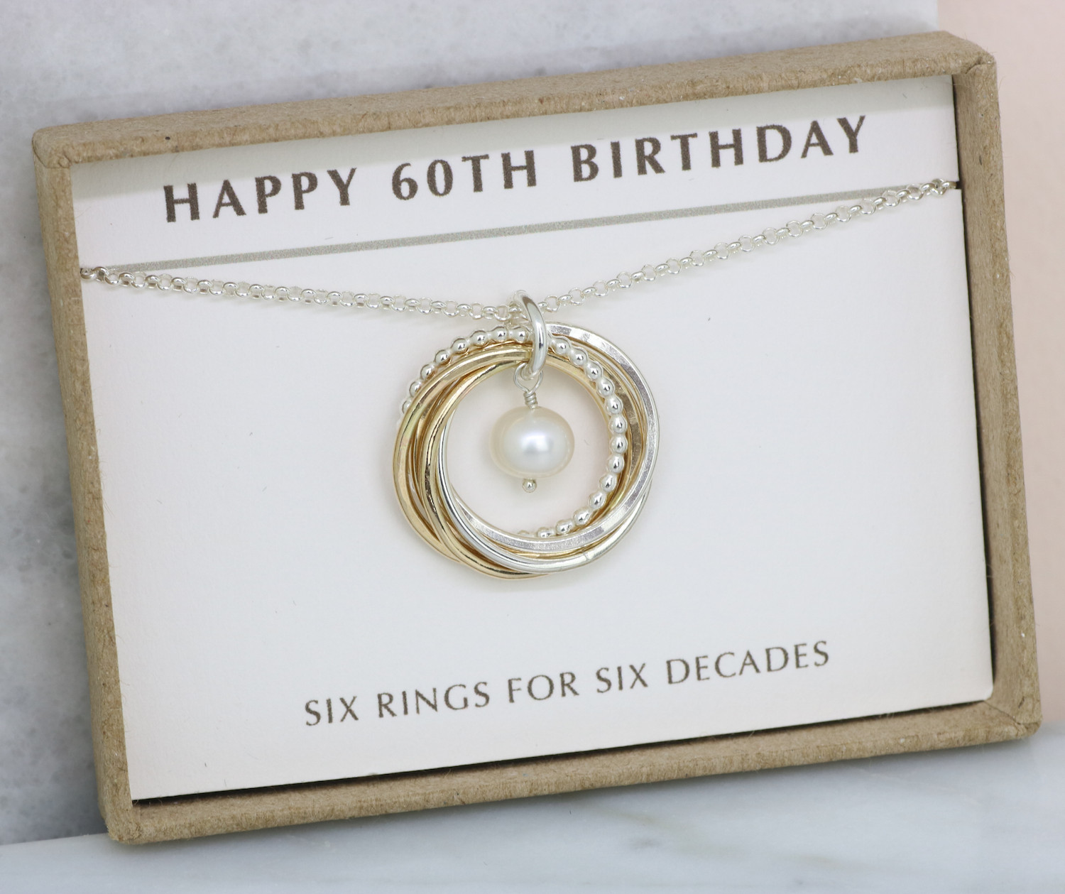 60th Birthday Gift For Her
 60th Birthday Necklace with Birthstone