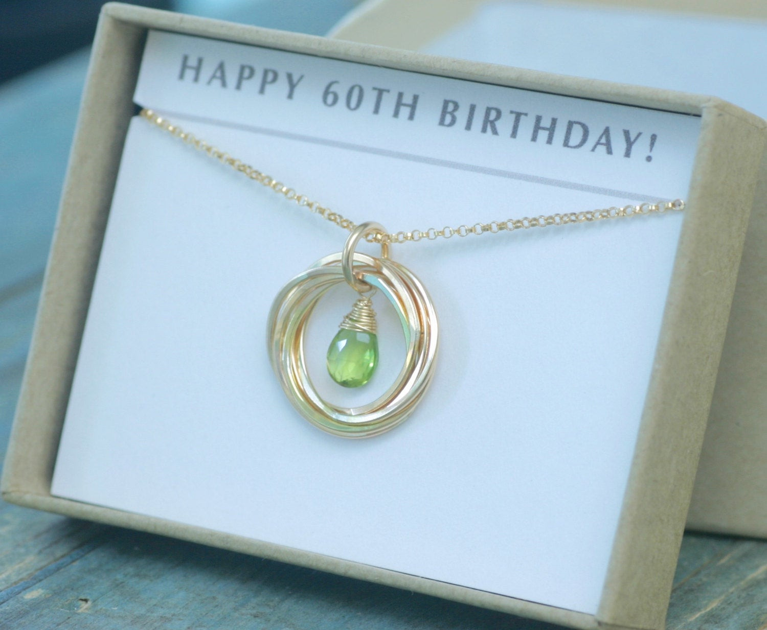 60th Birthday Gifts
 60th birthday t peridot necklace August birthstone