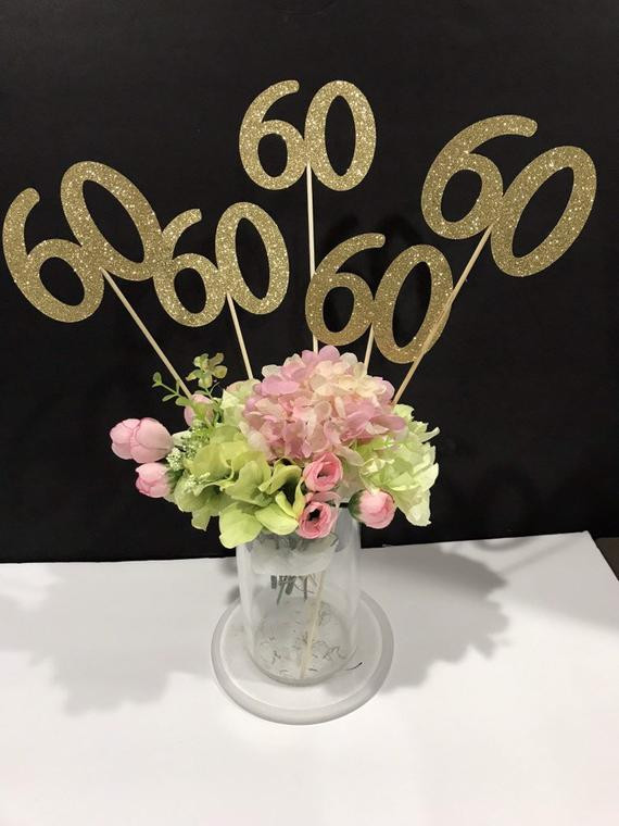 60th Birthday Table Decorations
 60th Birthday decoration 60th Birthday Centerpiece Sticks