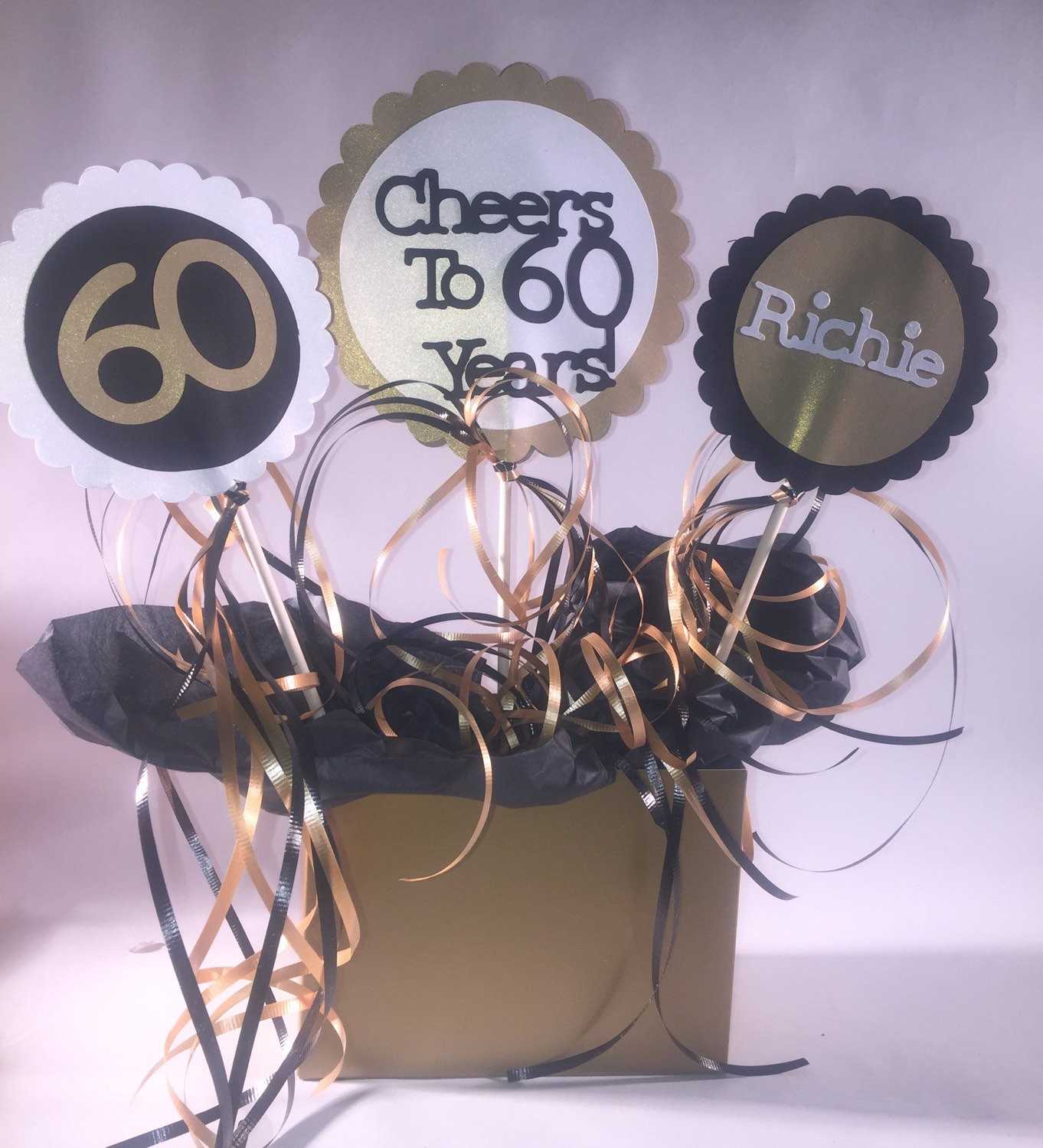 60th Birthday Table Decorations
 60th Birthday Table Decorations 3 Piece Sign Set with