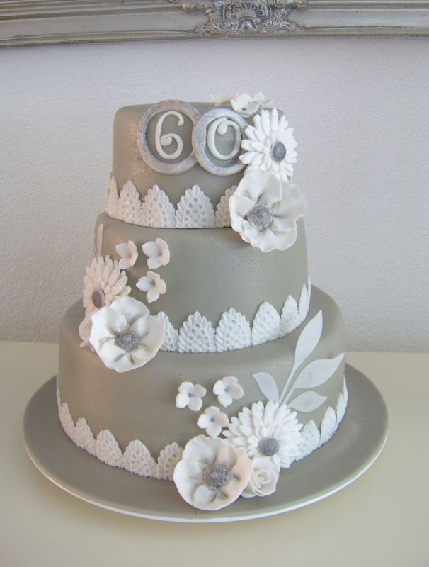 60th Wedding Anniversary Cake
 60th Anniversary Cake