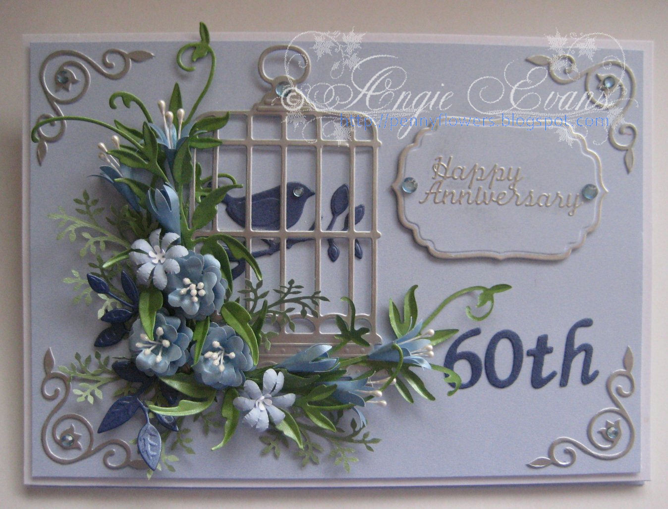 60th Wedding Anniversary Colors
 PENNY FLOWERS 60th Wedding Anniversary card