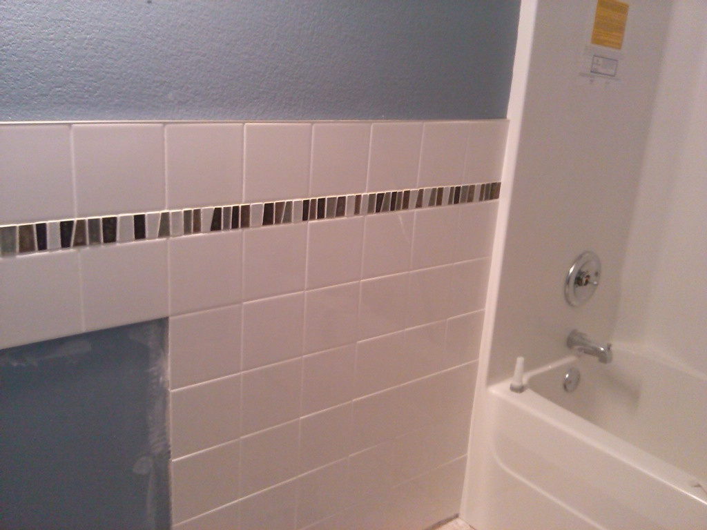 6X6 Tile Bathroom Floor
 Floor tile as cheap back splash
