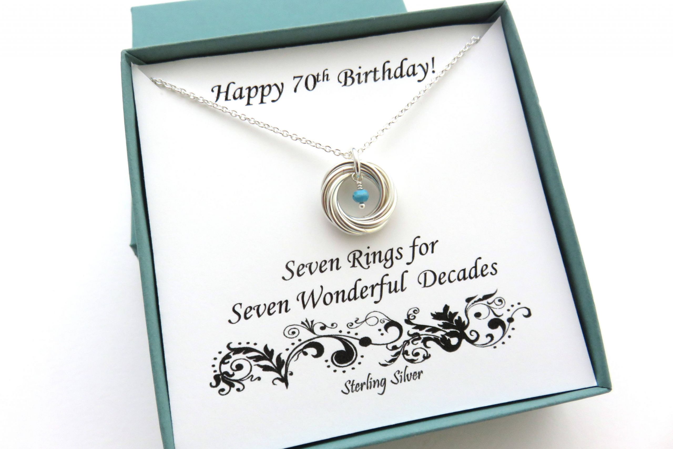 70th Birthday Gift
 70th Birthday Birthstone Necklace 70th Birthday Gift for