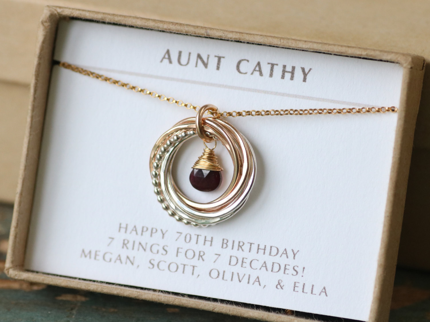 70Th Birthday Gift Ideas
 70th birthday t for women garnet necklace jewellery