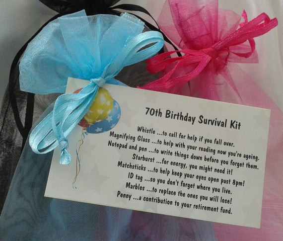 70Th Birthday Gift Ideas For Her
 70th survival kit female male novelty birthday by