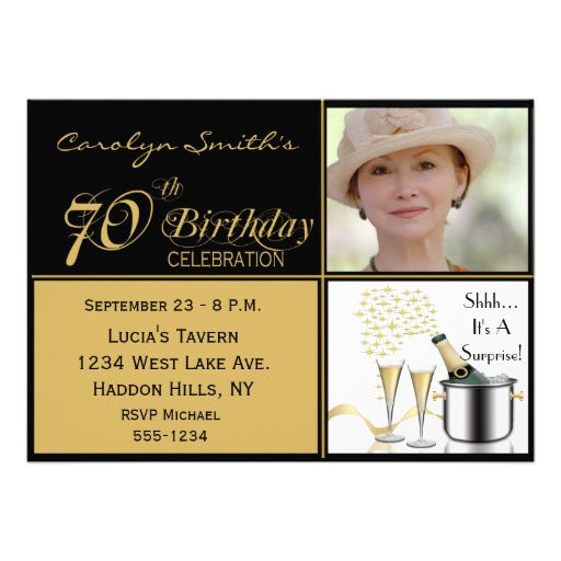 70th Birthday Invitations
 Surprise 70th Birthday Party Invitations 5" X 7