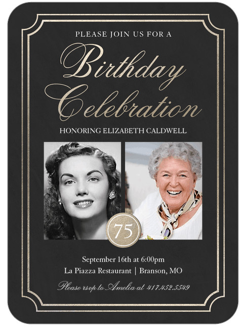 75th Birthday Invitations
 The Best 75th Birthday Invitations and Party Invitation