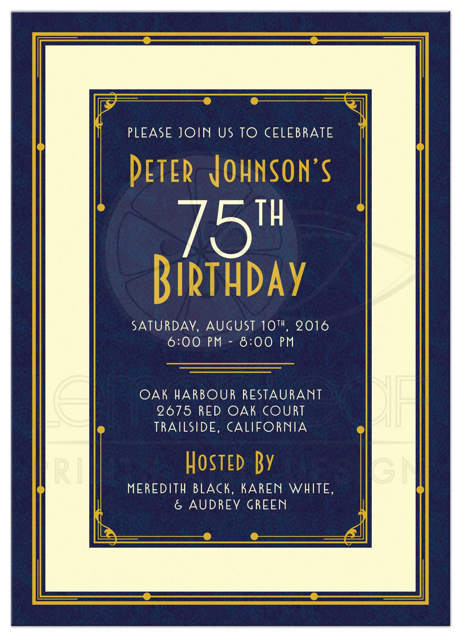75th Birthday Invitations
 16 75th birthday invitations Unique Ideas