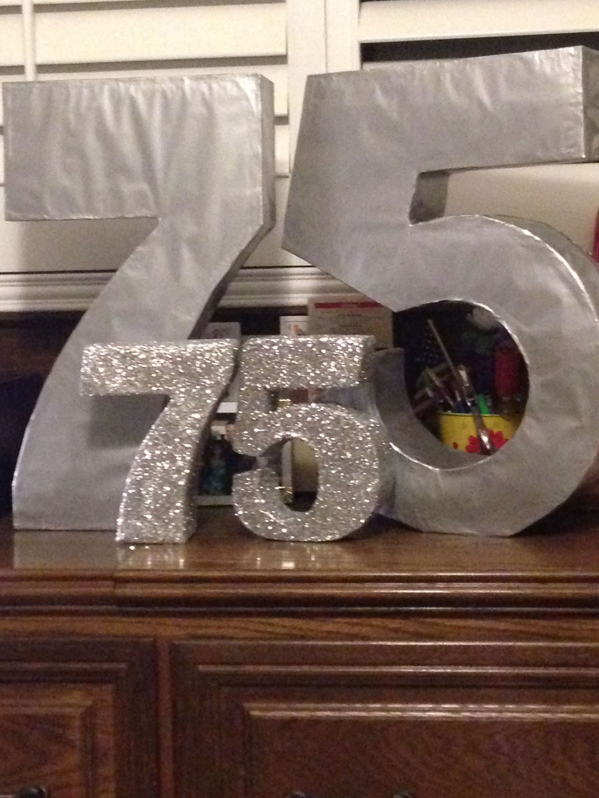75th Birthday Party Ideas
 I made these for my mom s 75th birthday Made out of card