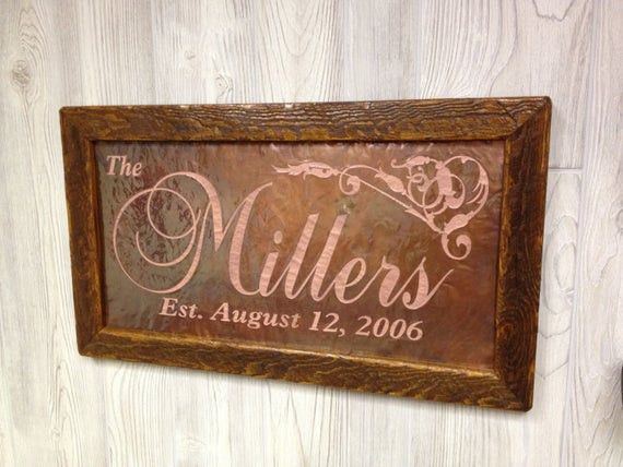 7Th Wedding Anniversary Gift Ideas
 7th Anniversary Gift Personalized Copper Sign by