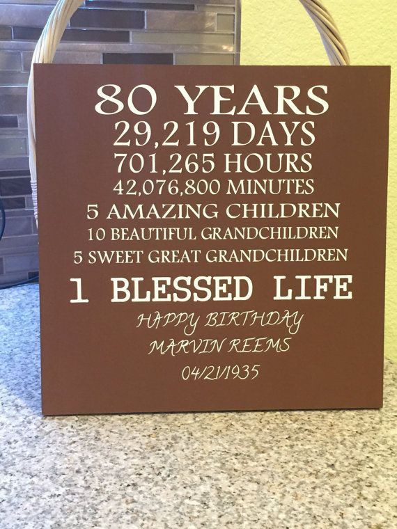 80 Year Old Birthday Gift Ideas
 Image result for 80th birthday ideas