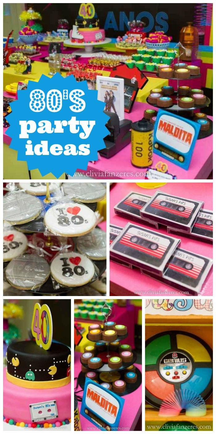 80s Birthday Party Ideas
 A 40th birthday party with photo booth props a retro
