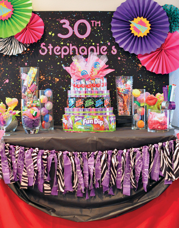 80s Birthday Party Ideas
 Born in the 80s Neon 30th Birthday Party Hostess with