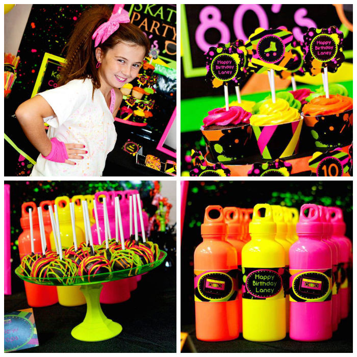 80s Birthday Party Ideas
 Kara s Party Ideas Neon 80 s Skate Themed Birthday Party