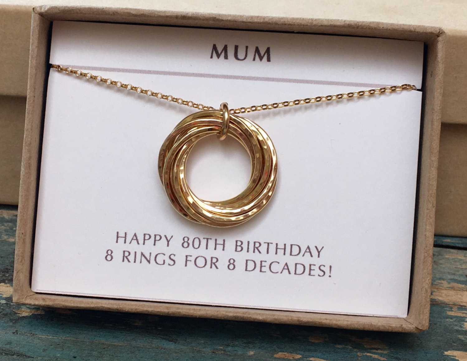 80th Birthday Gift
 80th birthday t for mum gold necklace for mom grandma