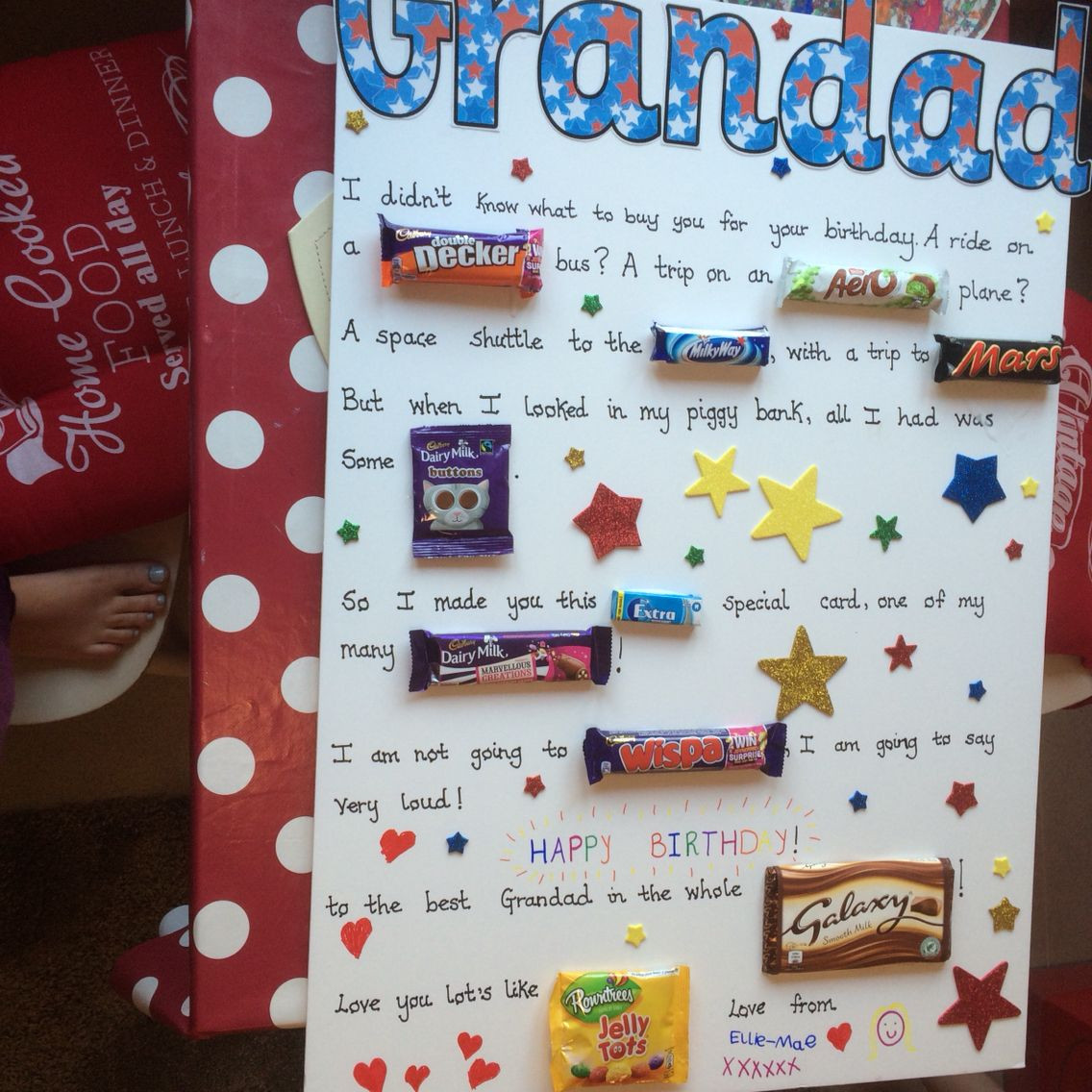 80Th Birthday Gift Ideas For Grandpa
 Grandad diy chocolate birthday card Cards