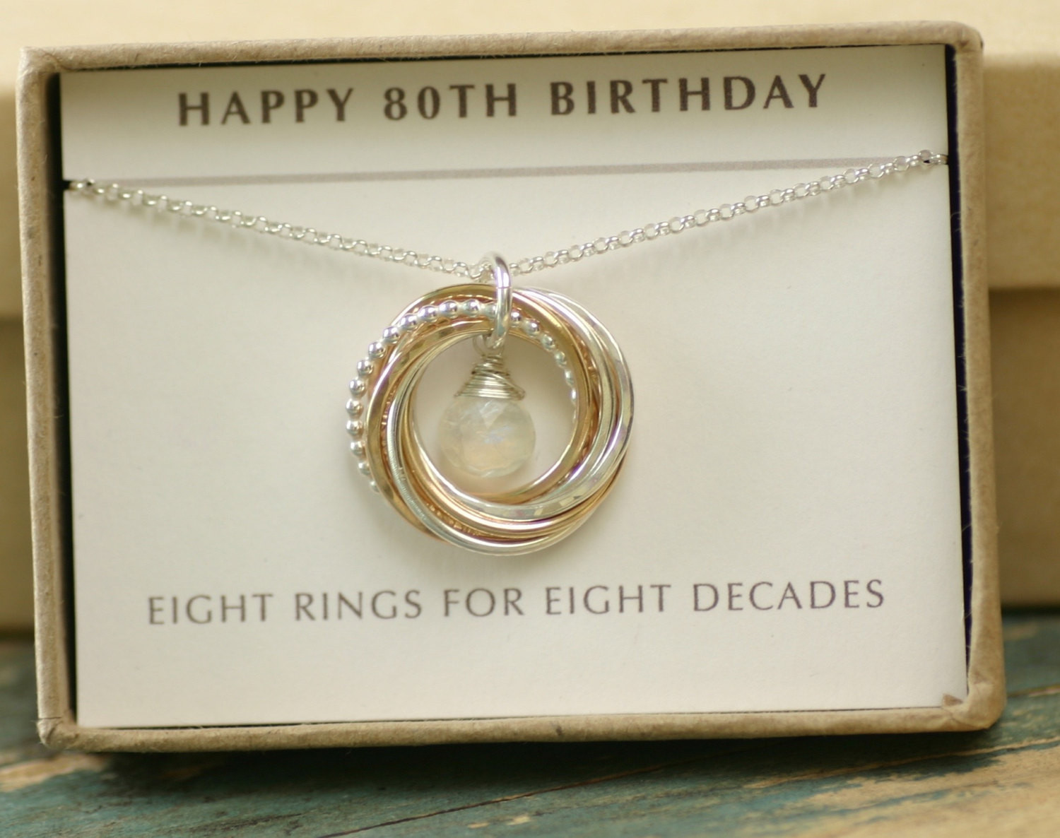 80th Birthday Gift Ideas For Mom
 80th birthday t mom moonstone necklace by ILoveHoneyWillow