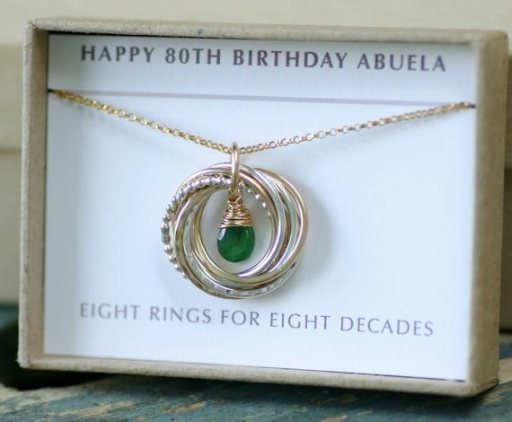 80th Birthday Gift Ideas For Mom
 80th birthday t May birthstone necklace for by