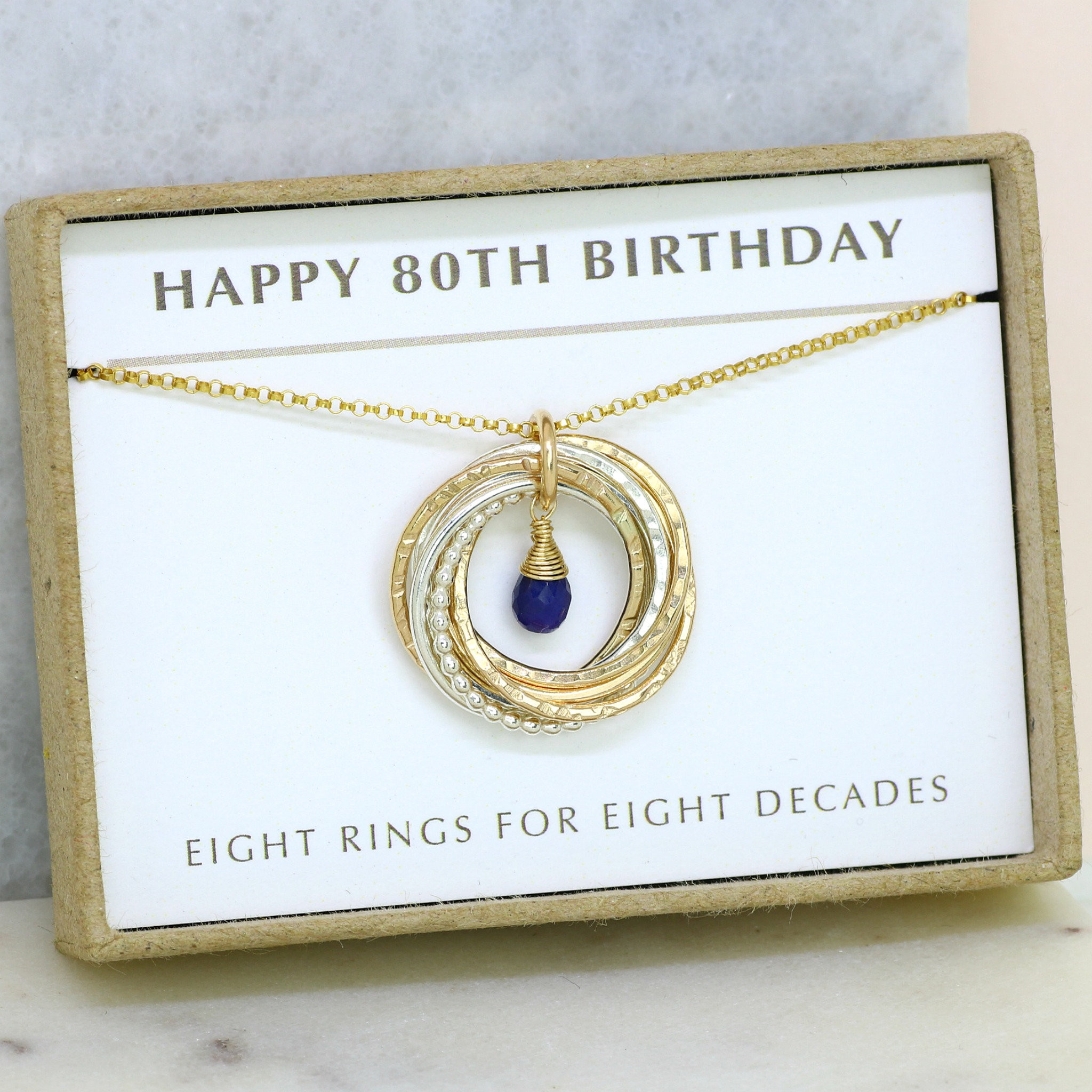 80th Birthday Gift
 80th birthday t September birthstone necklace 80th