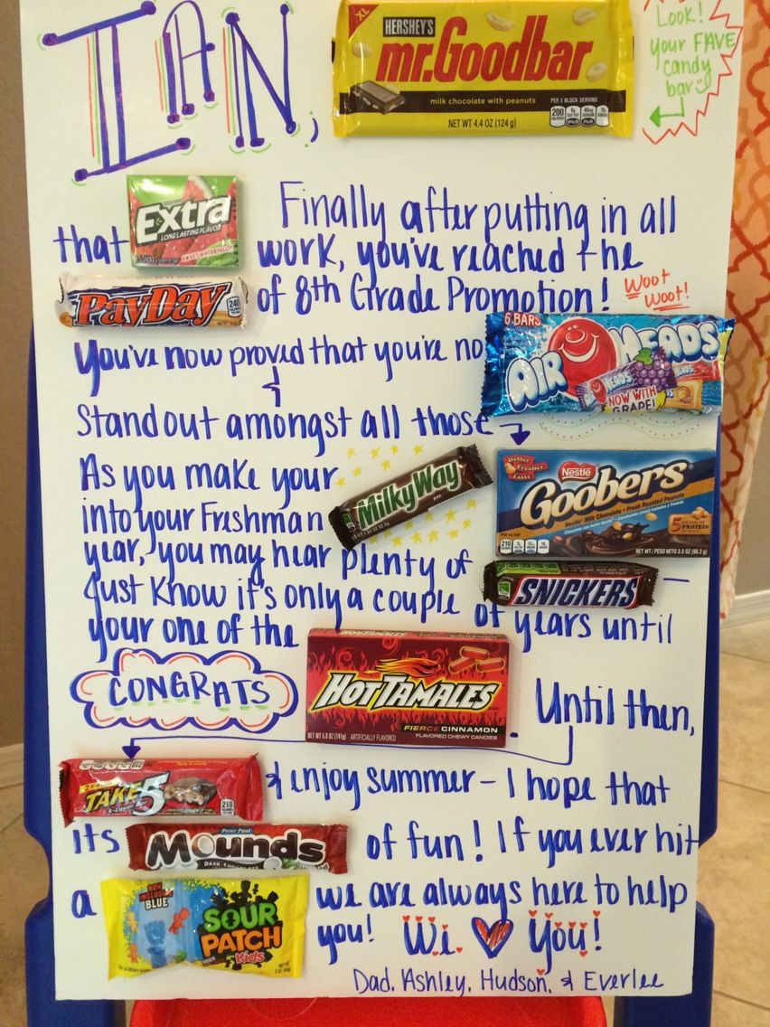 8Th Grade Graduation Gift Ideas For Son
 Middle School Jr High Graduation Candy Gram What a fun