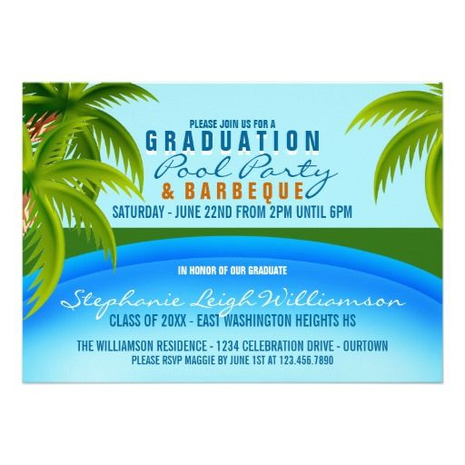 8Th Grade Graduation Pool Party Ideas
 Graduation Pool Party Invitation Zazzle